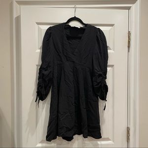 Zara black v cut 3/4 sleeve mini dress